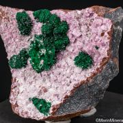 Malachite on Cobaltian Calcite