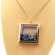 Raw Benitoite necklace.