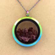 Raw Rhodolite Garnet necklace.