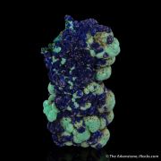 Azurite on Malachite hollow stalactite