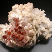 Calcite & Dolomite on Quartz with Hematite