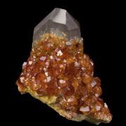 Spessartine on Smoky Quartz