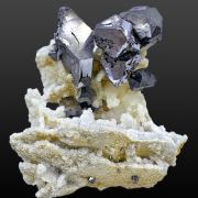 Galena, quartz, chalcopyrite