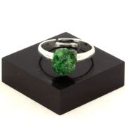 Silver Plated raw Tsavorite Garnet Ring. 9.91 ct.