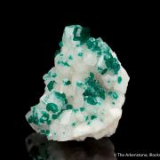 Dioptase on and included within Calcite