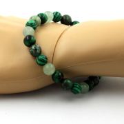 Green Tiger's Eye + Malachite + Aventurine + African Turquoise Bracelet 8 mm Beads.