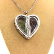 Raw Rhodolite Garnet + Peridot necklace.