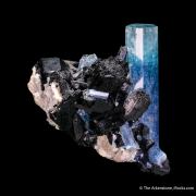 Beryl var. Aquamarine with Schorl (Tourmaline)