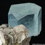 Aquamarine on Muscovite