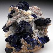 Azurite with Quartz, Cerussite, and Chrysocolla