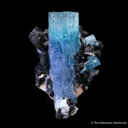 Beryl var. Aquamarine with Schorl (Tourmaline)