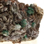 Ankerite + Chalcopyrite + Malachite.