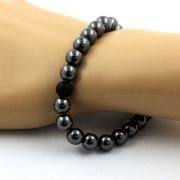 Hematite + Matte Black Onyx Bracelet 8 mm Beads.