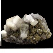 Calcite, Pyrite, Fluorite.