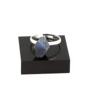 Silver Plated raw Sapphire Ring. 14.29 ct.