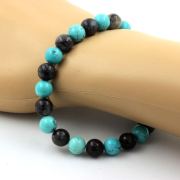 Labradorite + Turquoise Bracelet 8 mm Beads.