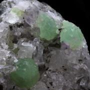 Prehnite, Calcite, Quartz.