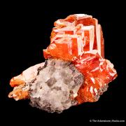 Wulfenite on Calcite