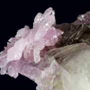 Quartz ( var. Rose ) on Quartz (var. Smoky)