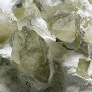 Talc, calcite, quartz, chalcopyrite