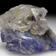 Quartz on Tanzanite with Prehnite