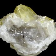 Fluorite, quartz, calcite, siderite