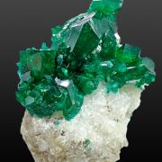 Dioptase, calcite