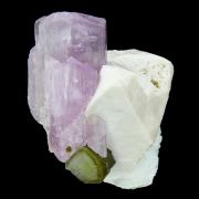 Spodumene /(var: “Kunzite”)/ with Tourmaline and Microlite on Microcline