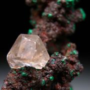 Cerussite, Rosasite on Copper