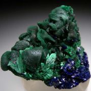 Azurite on Malachite