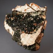 Libethenite on Goethite and Quartz