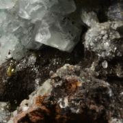 Fluorite with Cerussite, Calcite and Wulfenite