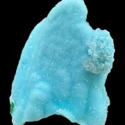 Chrysocolla pseudo. after gypsum, quartz, malachite