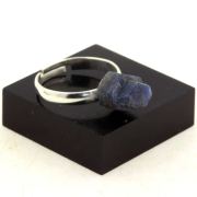 Silver Plated raw Sapphire Ring. 14.35 ct.