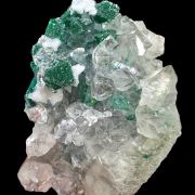 Dioptase, quartz, calcite