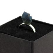 Silver Plated raw Sapphire Ring. 16.53 ct.