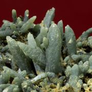 Quartz (var. Prase) on Hedenbergite