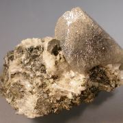 Scheelite with Lollingite and Calcite