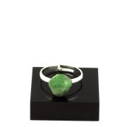 Silver Plated raw Tsavorite Garnet Ring. 10.67 ct.