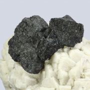 Hematite /(pseudomorph after Siderite) /on Microcline with Fluorite