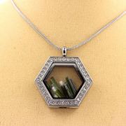 Raw green Tourmaline necklace.