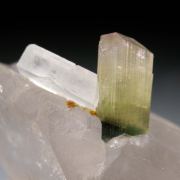 Hambergite, Tourmaline on Quartz