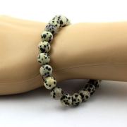 Dalmatian Jasper Bracelet 8 mm Beads.