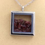 Raw Rhodolite Garnet necklace.