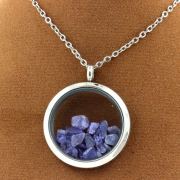 Raw Tanzanite necklace.