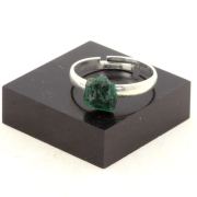 Silver Plated raw Emerald Ring. 7.59 ct.