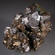 Galena with Baryte on Sphalerite