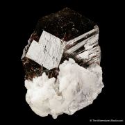 Axinite (Ferroaxinite) on Adularia