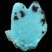 Chrysocolla pseudo. after gypsum, quartz, malachite