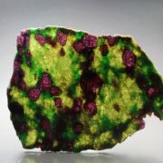 GARNET var. PYROPE, DIOPSIDE var. CHROMIUM-BEARING DIOPSIDE